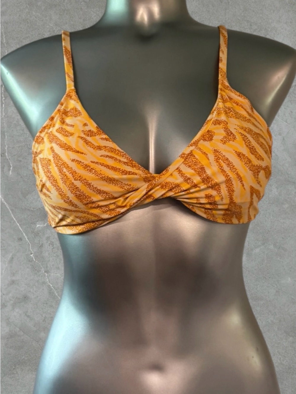 $10 Add-on | Tiger-Print Twist Front Bikini Top